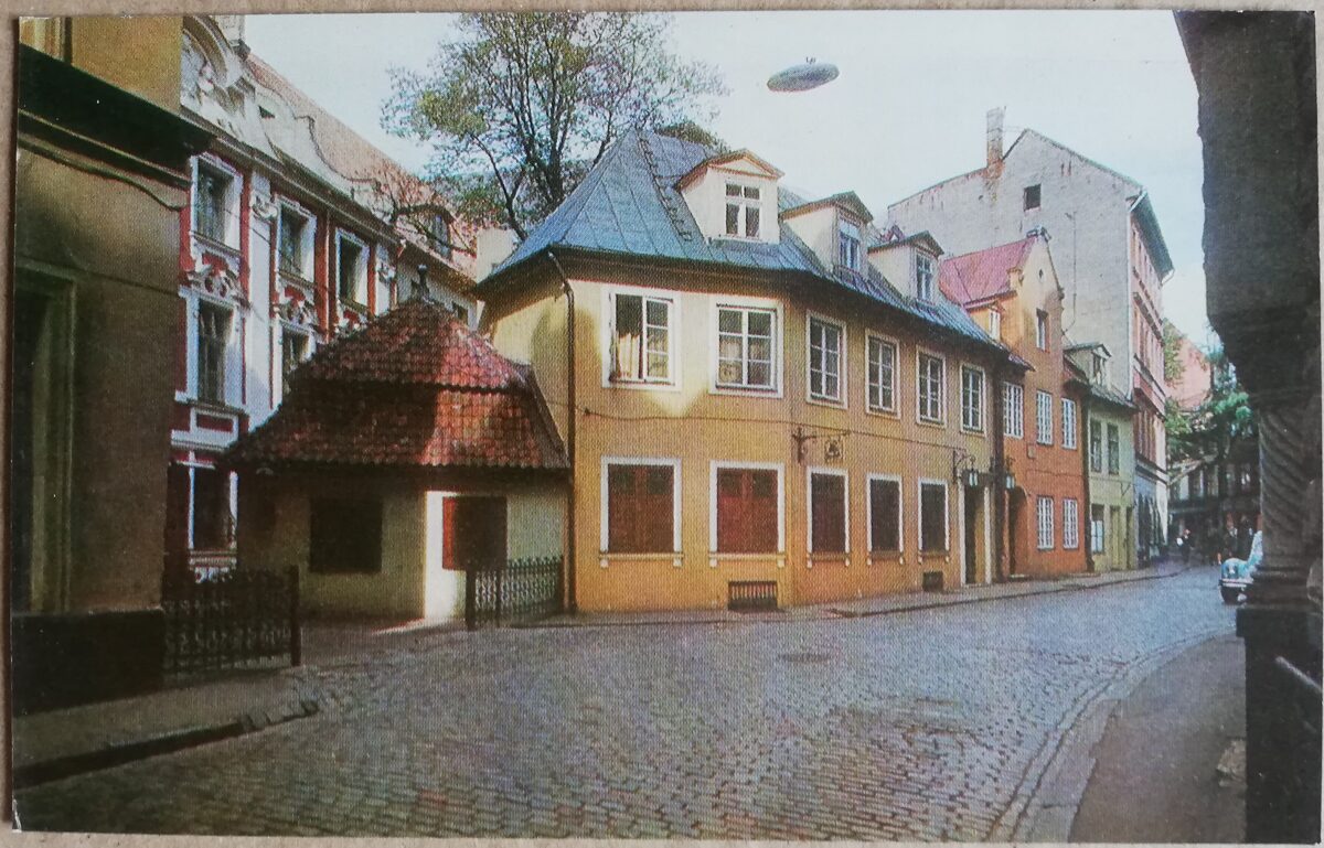 Latvija foto 1974. gads. Rīga. Dzīvojamās ēkas Jauniela ielā. XVI-XX gs. 14x9 cm.