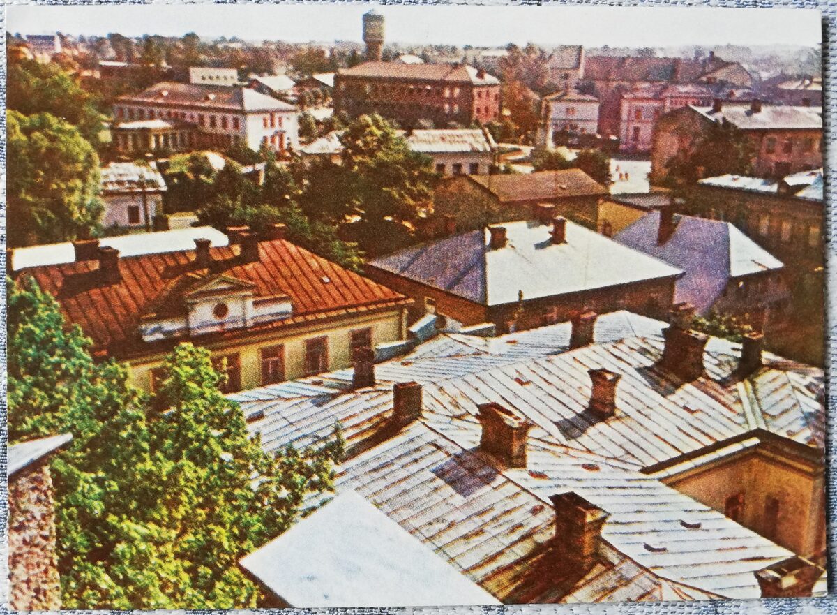 Cesis 1965 Bird's eye view 14x10 cm postcard 