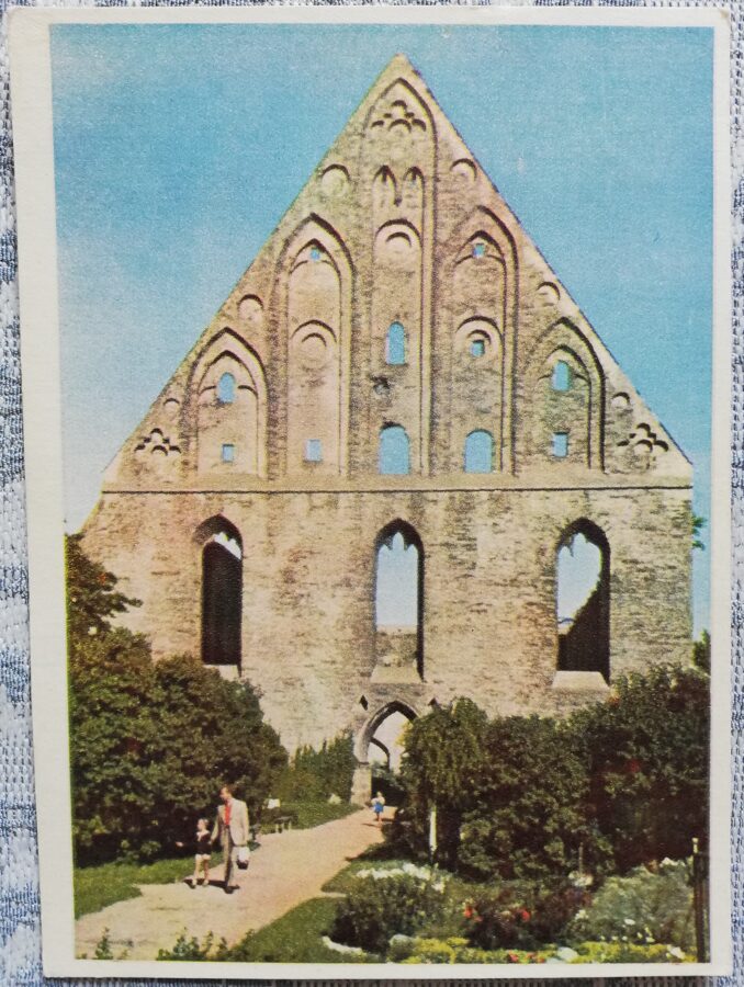 Pastkarte no 1955. gada Piritas (Sv. Brigitas) klostera drupas Igaunija, Tallina 10,5x14 cm