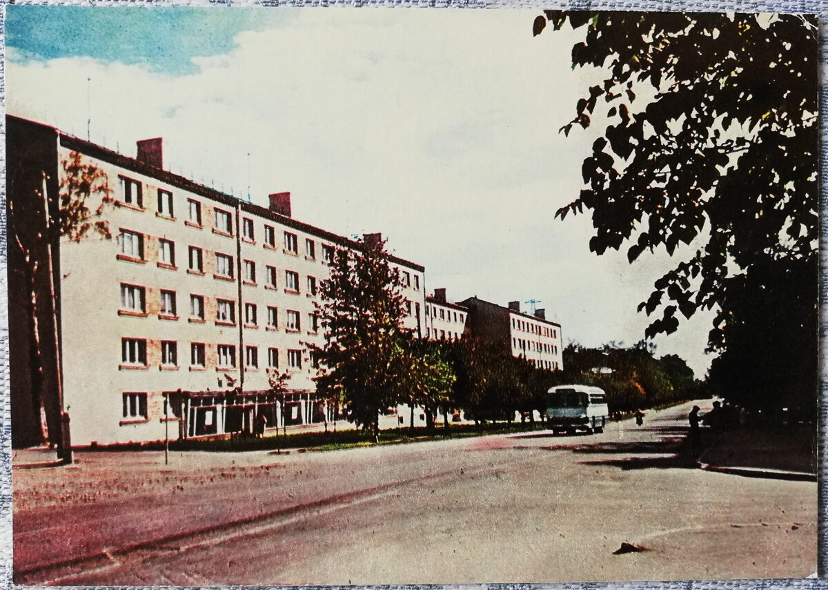 Rezekne 1965 New houses on First of May street 14x10 cm postcard