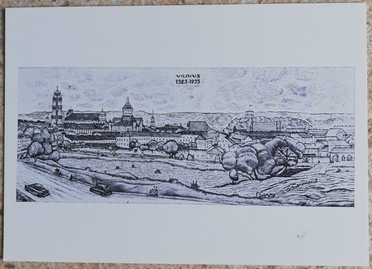Jonas Kuzminskis 1976 Viļņa 15x10,5 mākslas pastkarte 