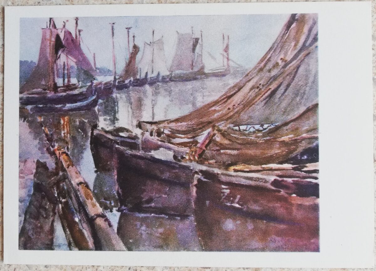 Kajetonas Sklerius 1964 Nidā 15x10,5 mākslas pastkarte 