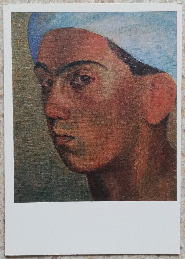 Alexander Nikolaev (Usto Mumin) 1975 "A young man in a white turban" art postcard 10.5x15 cm  