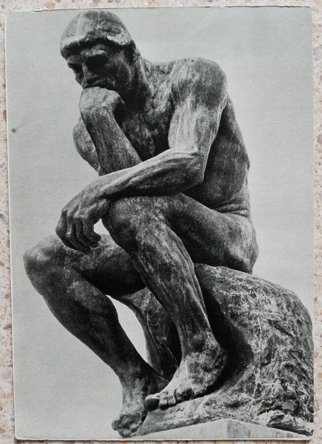 Ogists Rodins 1960 Domātājs 10,5x15 cm PSRS pastkartes skulptūra   