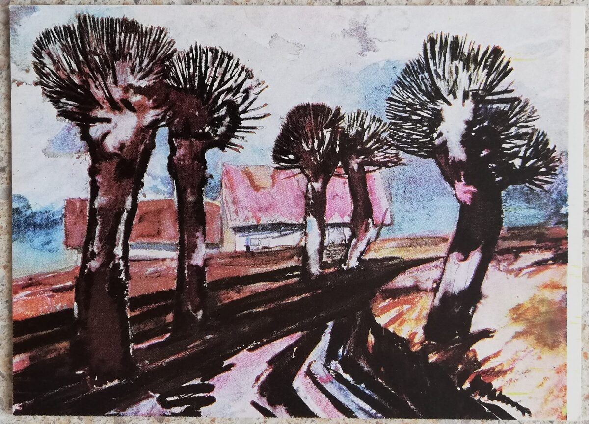 Vasilijs Šelkovs 1967 Pēc lietus 14x10 cm mākslas pastkarte 