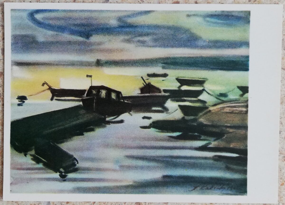 Alfrēds Kalniņš 1967 Klusums 14x10 cm mākslas pastkarte  