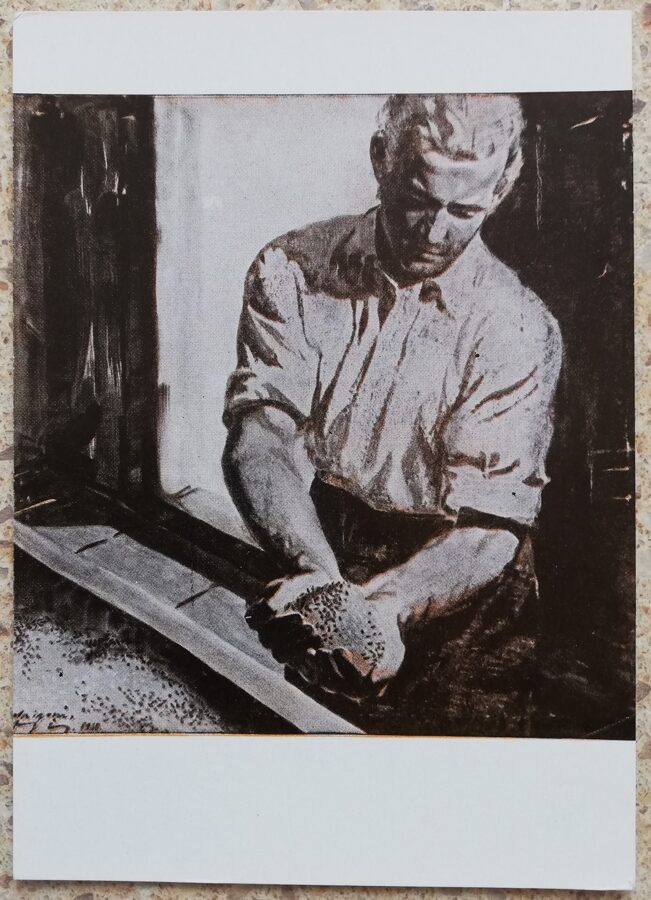 Maigonis Osis 1961 No sērijas "Maize" 10,5x15 cm mākslas pastkarte 