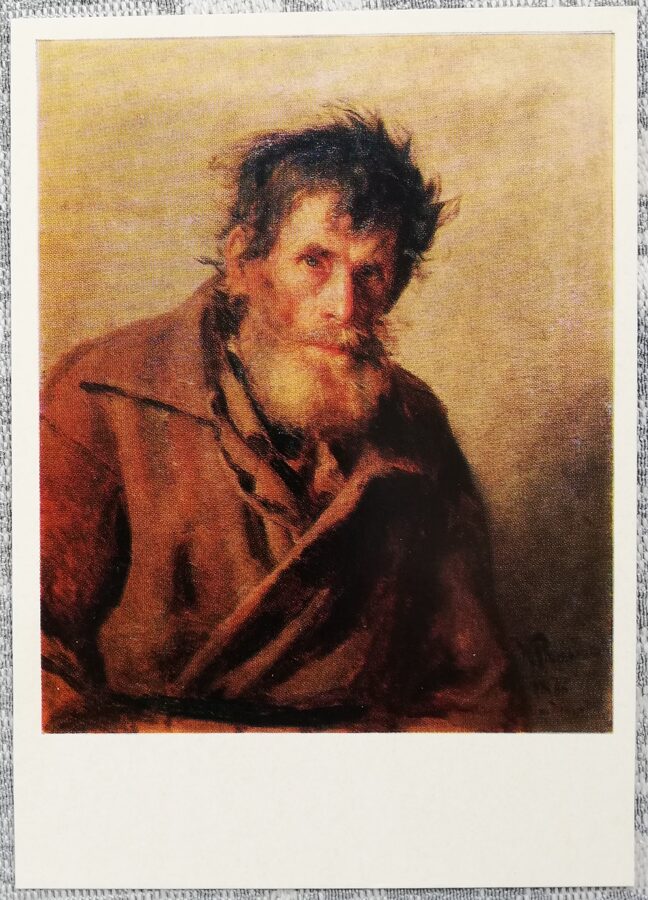 Ilya Repin 1976 "A peasant from the timid" 10.5x15 cm art postcard of the USSR 
