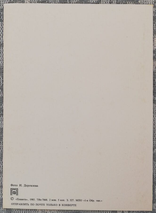 Apsveikuma kartīte 1985. gads "Apsveicam!" 10,5x14,5 cm Gerberas ar kumelītēm 