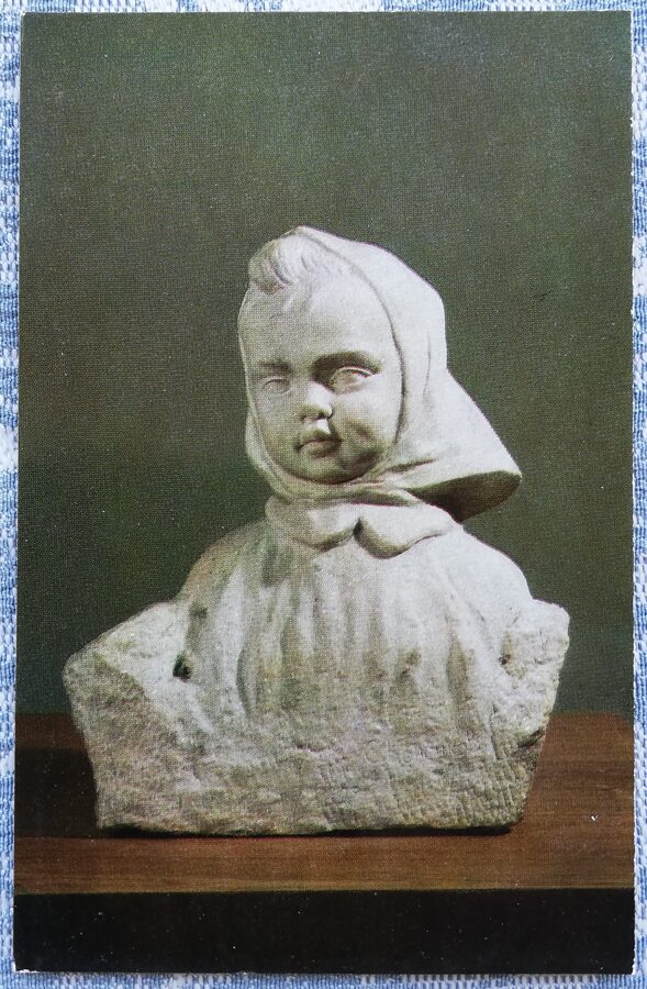 Sergejs Koņenkovs 1974 Ninočka 9x14 cm pastkarte PSRS skulptūra  
