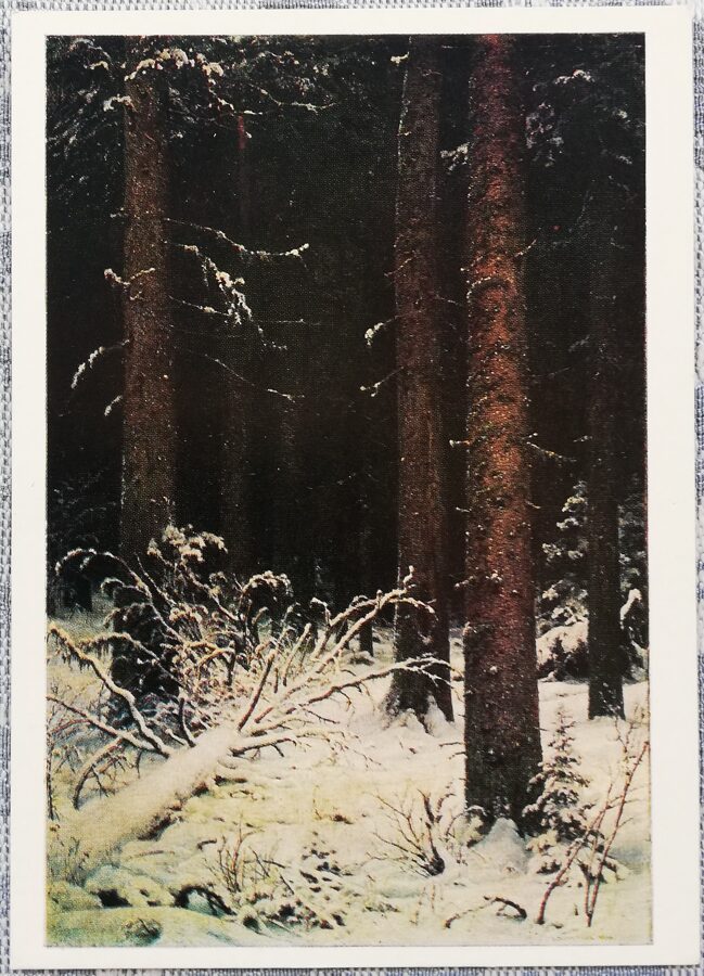 Ivans Šiškins 1976 "Egļu mežs ziemā" 10,5x15 cm 