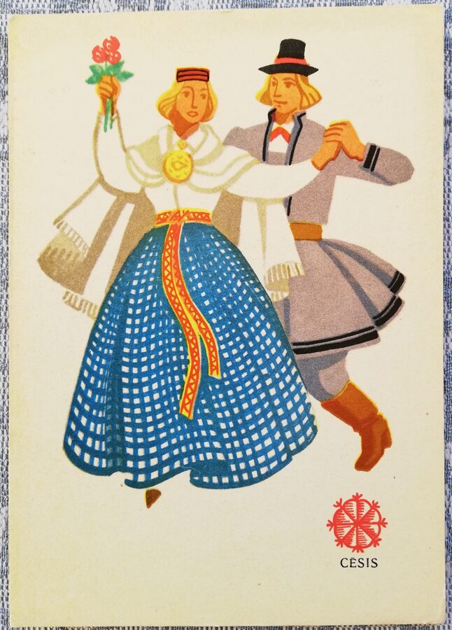 Cēsis 1969 Tautastērps pastkarte 10,5x14,5 cm Mākslinieks G. Vilks Liesma  