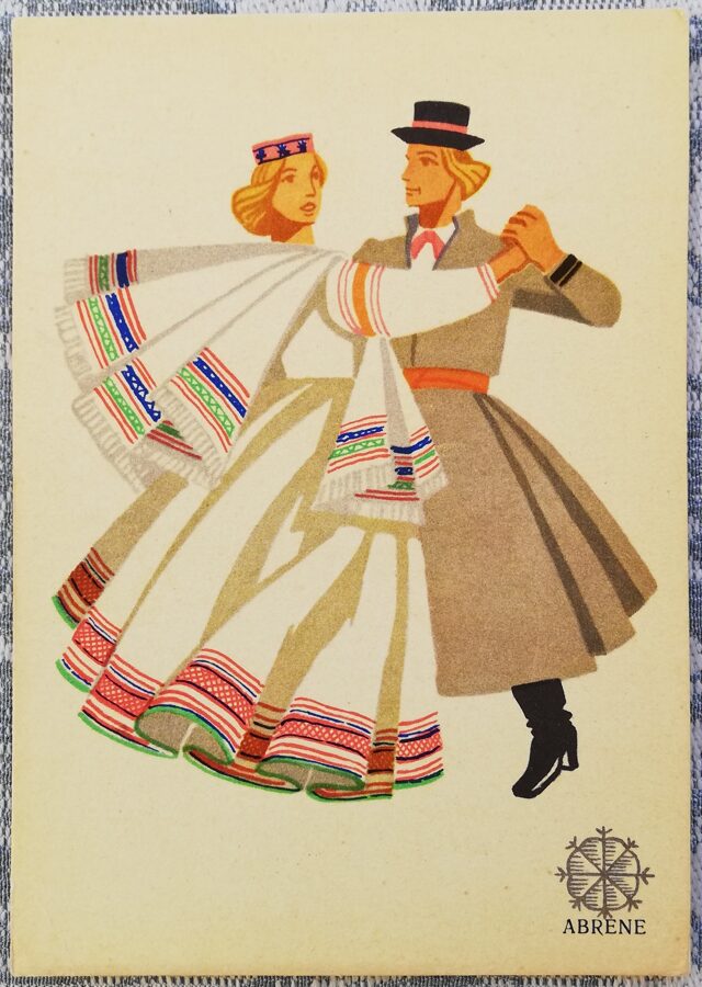 Abrene 1969 Tautastērps pastkarte 10,5x14,5 cm Mākslinieks G. Vilks Liesma  
