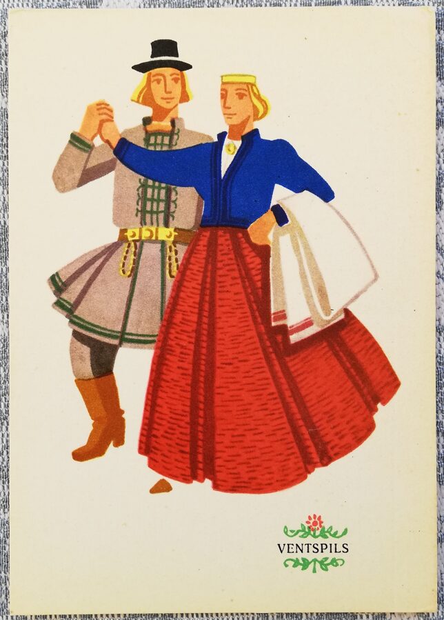 Ventspils 1969 Tautastērps pastkarte 10,5x14,5 cm Mākslinieks G. Vilks Liesma  