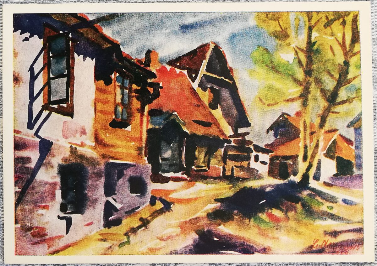 Laimdonis Grasmanis 1961 "Pagalms Tukumā" pastkarte 15x10,5 cm  