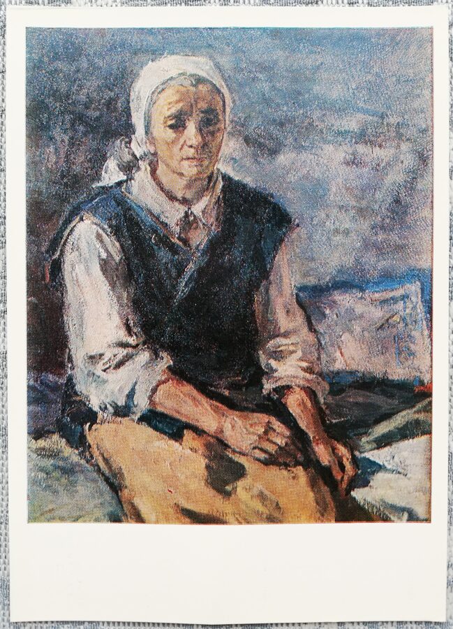 Eduards Isabekjans 1974. gada pastkarte "Mātes portrets" 10,5x15 cm  