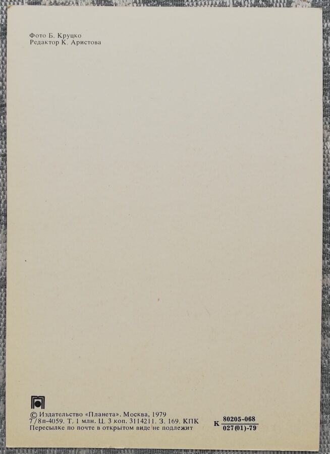 «С днём рождения!» 1979 Букет 10,5x15 см открытка СССР    