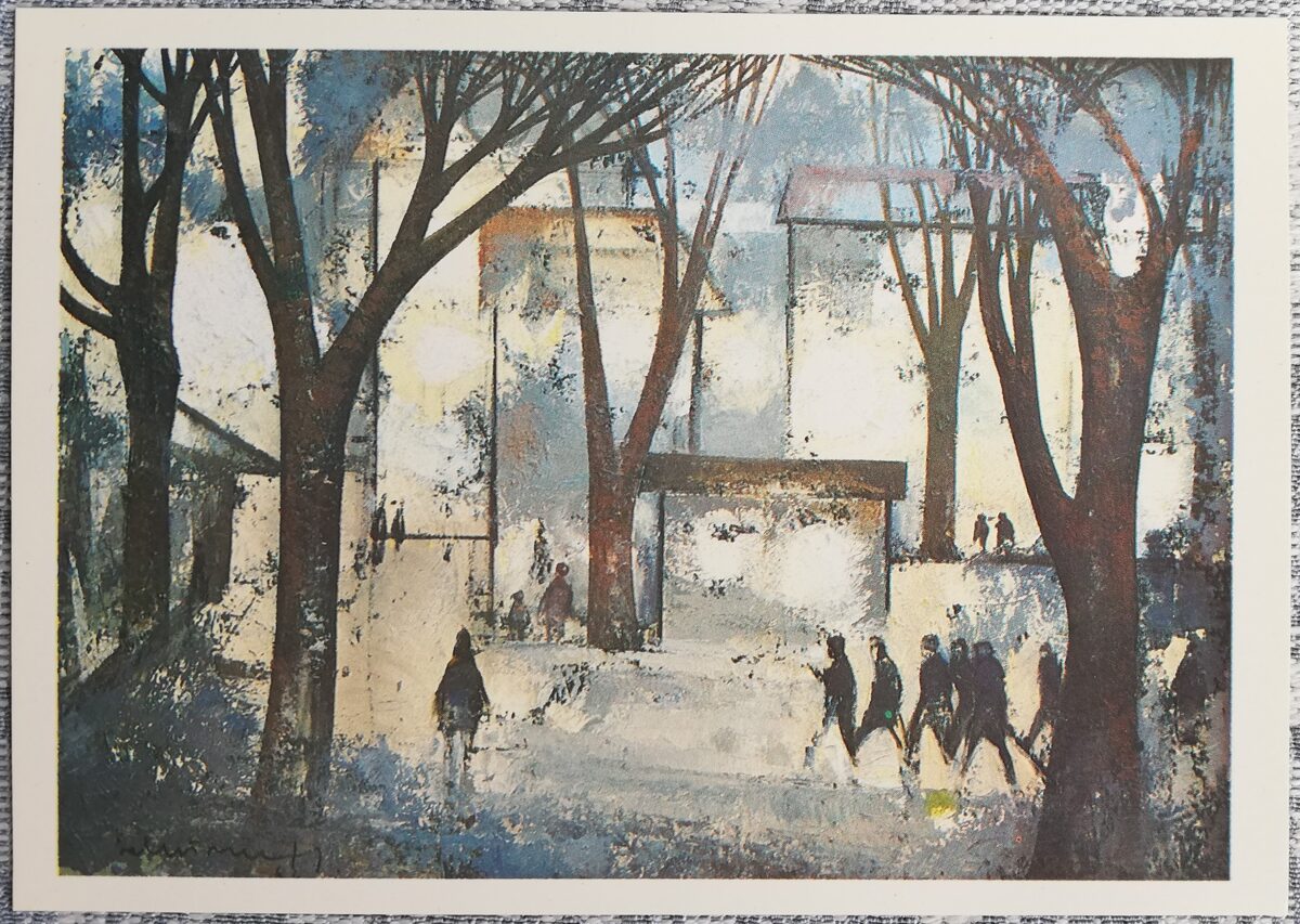 Laimdots Murnieks 1983 Fog 15x10.5 cm Riga motifs  