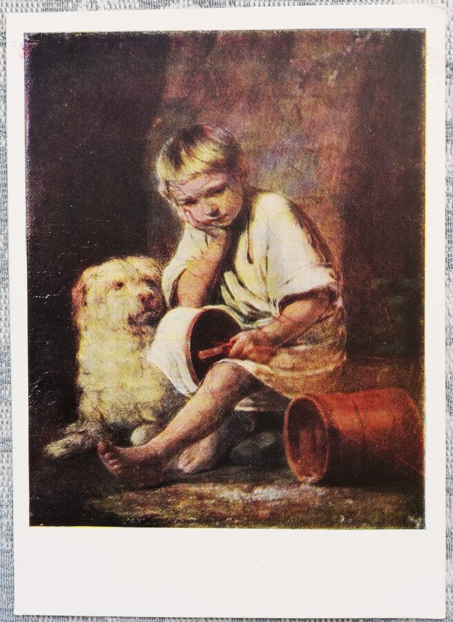 Aleksejs Venecjanovs 1961 "Šeit ir Tēva vakariņas!" mākslas pastkarte 10,5x15 cm  