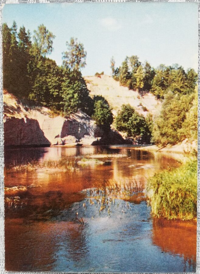 Gauja Glūdu klintis 1963 Latvija 10,5x14 cm pastkarte  