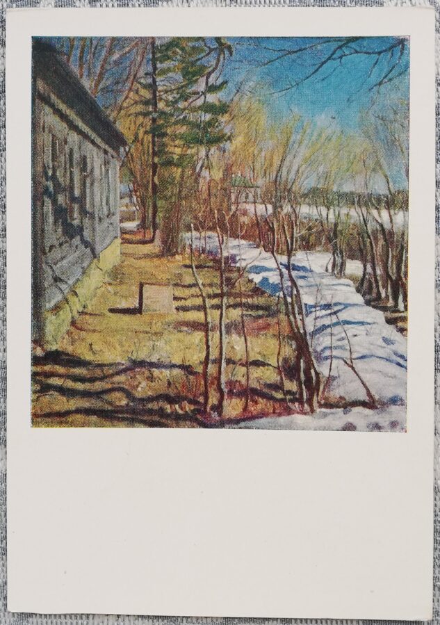 Sergejs Vinogradovs 1959 "Pavasaris" 10,5x15 cm PSRS mākslas pastkarte  