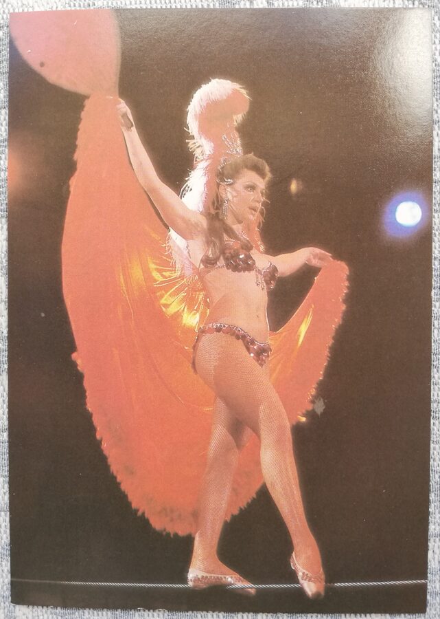 Цирк 1986 Танцовщица на проволоке Ирина Сербина 10,5x15 см открытка СССР  