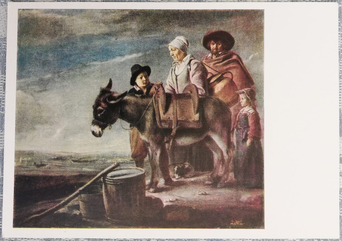 Lui Le Nains 1960 Pieninēces ģimene 15x10,5 cm PSRS pastkarte Ermitāža  
