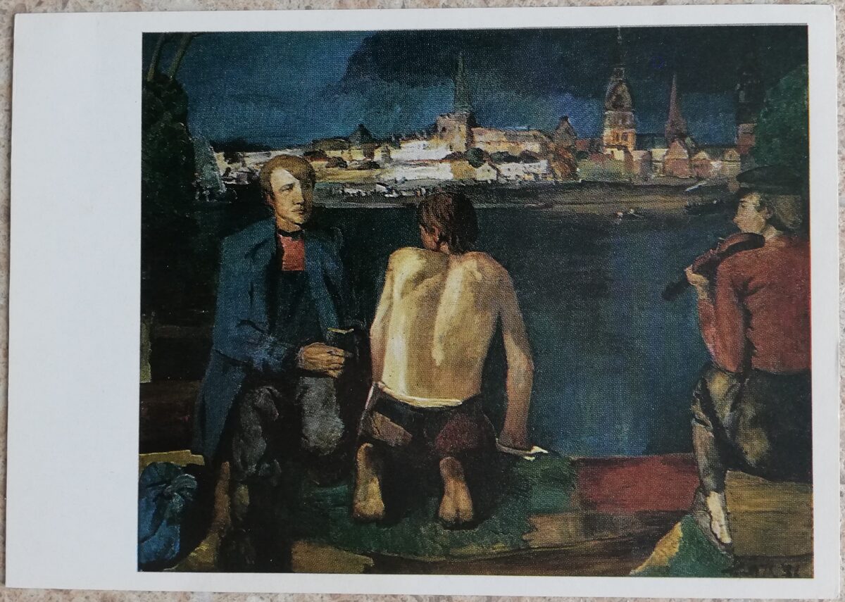Indulis Zariņš 1988 Strādājoša Rīga 15x10,5 cm PSRS pastkarte  