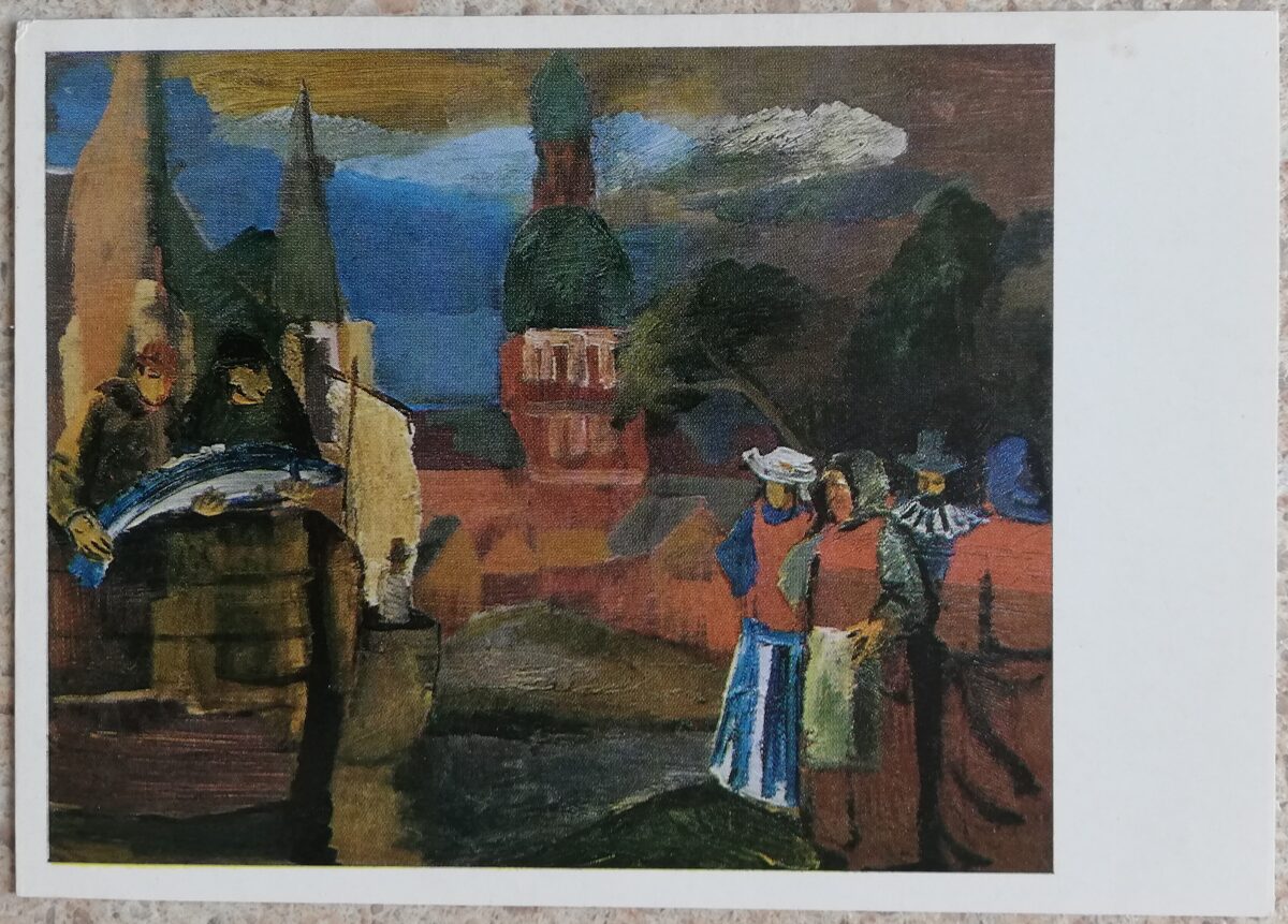 Indulis Zariņš 1988 Liela zivs 15x10,5 cm PSRS pastkarte  