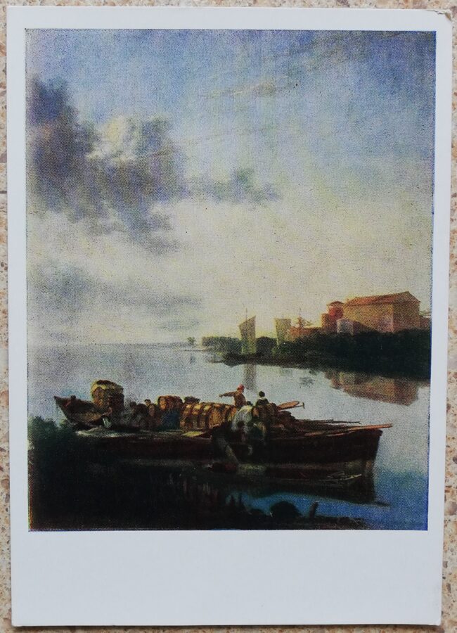 Adam Peinaker 1959 Liellaiva uz upes saulrietā 10,5x15 cm PSRS pastkarte  