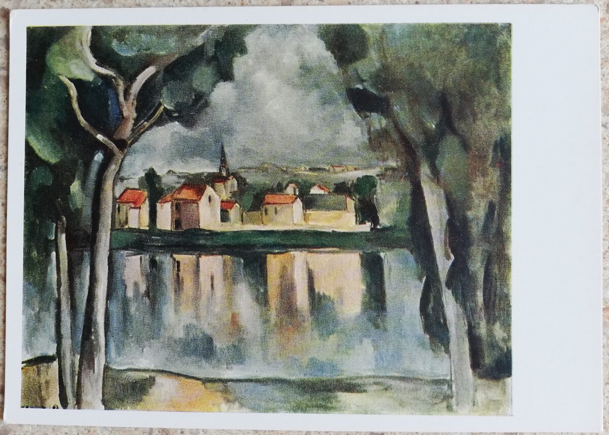Moriss de Vlaminks 1960 Pilsēta pie ezera 15x10,5 cm PSRS pastkarte  