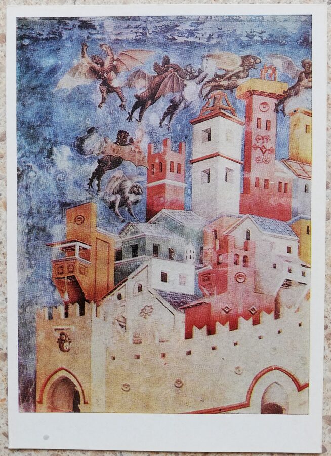 Džoto di Bondone 1973 Svētais Francisks izdzen velnus no Areco 10,5x15 cm PSRS pastkarte  