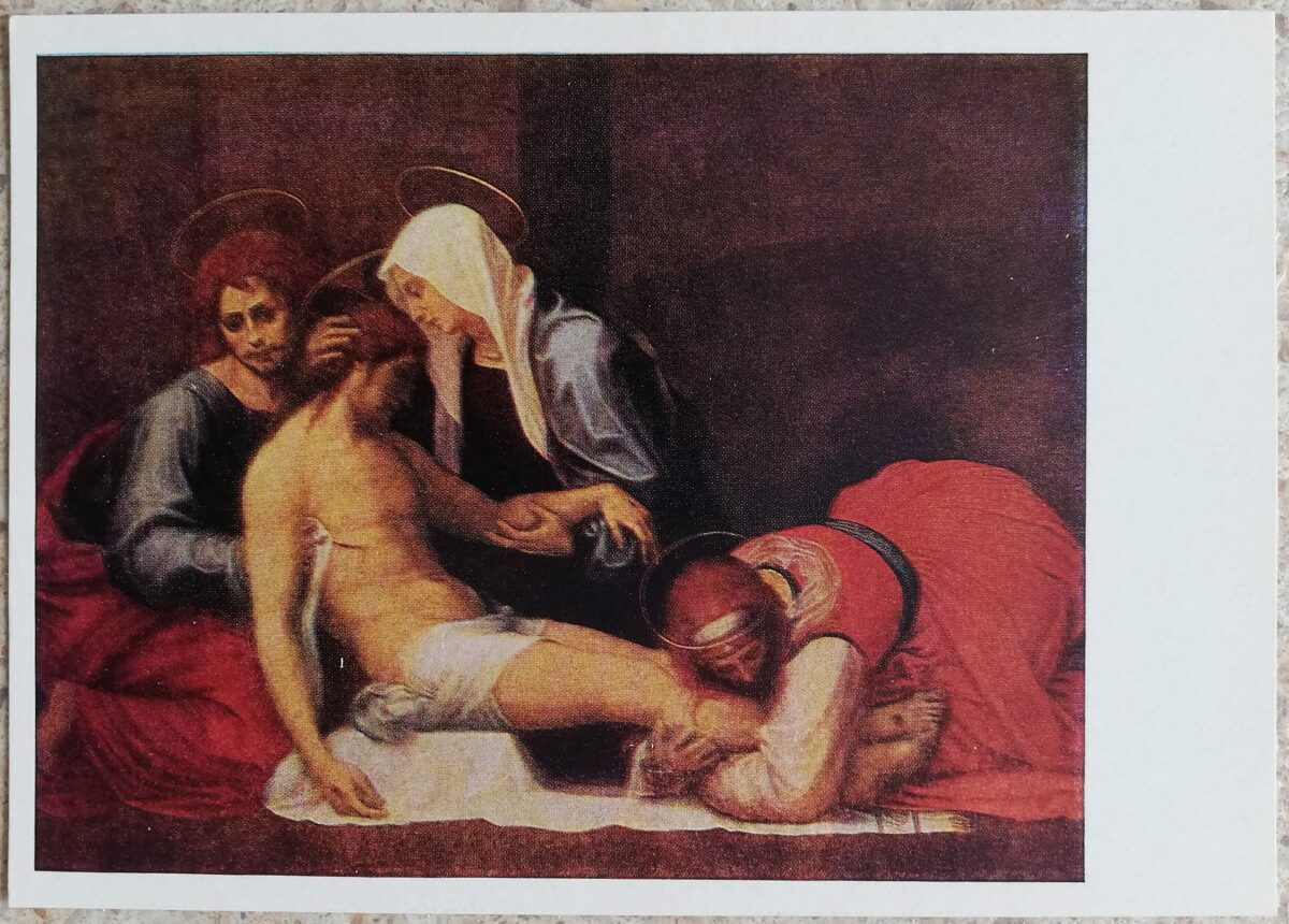 Fra Bartolomeo 1973 Nolaišanās no krusta 15x10,5 cm PSRS pastkarte  