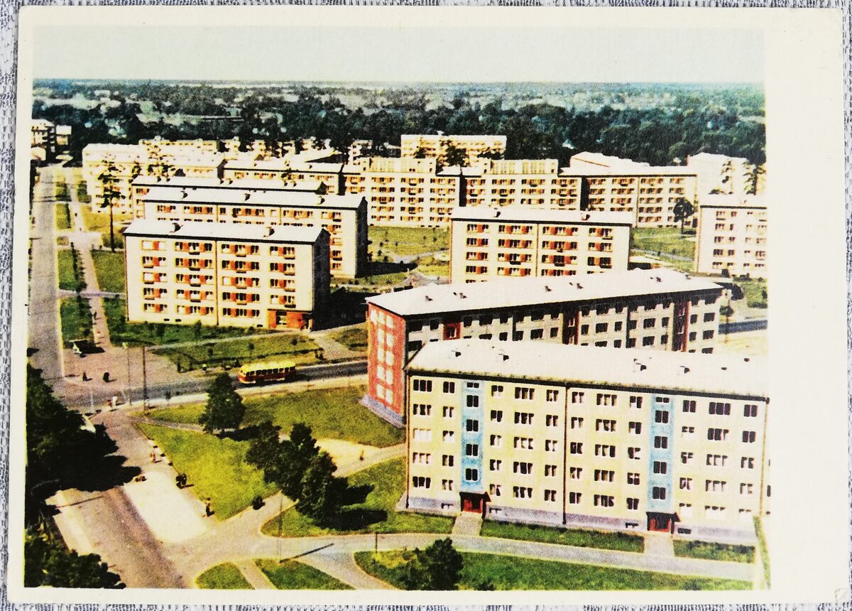 Rīga 1961 Dzīvojamo ēku kvartāls Āgenskalna priežu apvidū 15x10,5 cm Latvijas pastkarte  