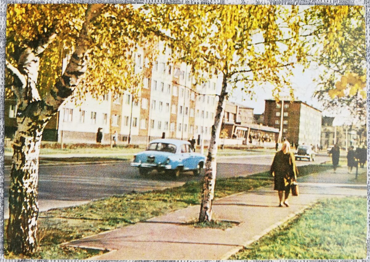 Рига 1968 Улица Мелнсила 14x10,5 см открытка Латвии   