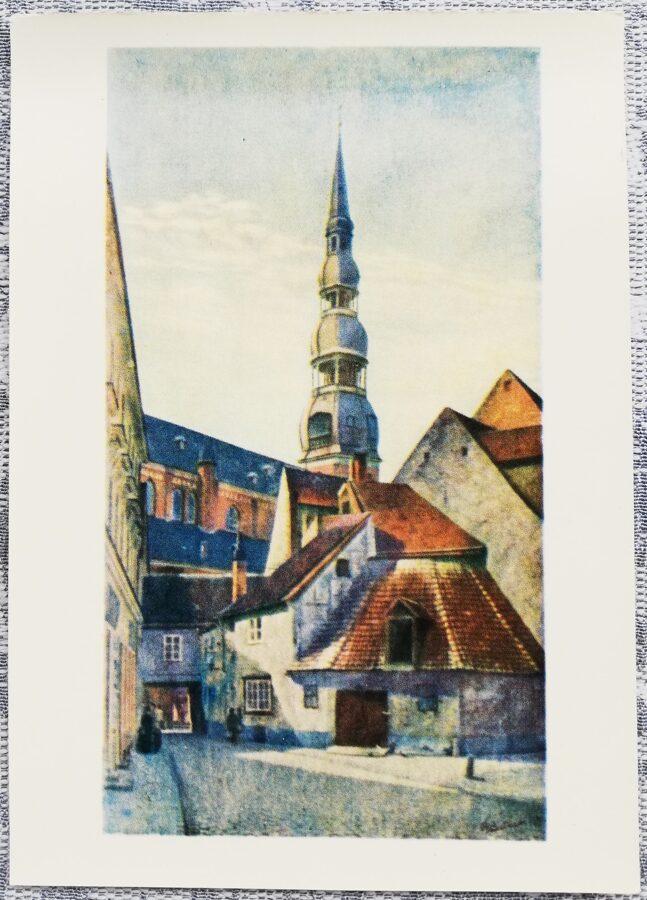 Rīga 1970 Pētera baznīca. A. Boitmana glezna 10,5x15 cm pastkarte Latvija JT02195  