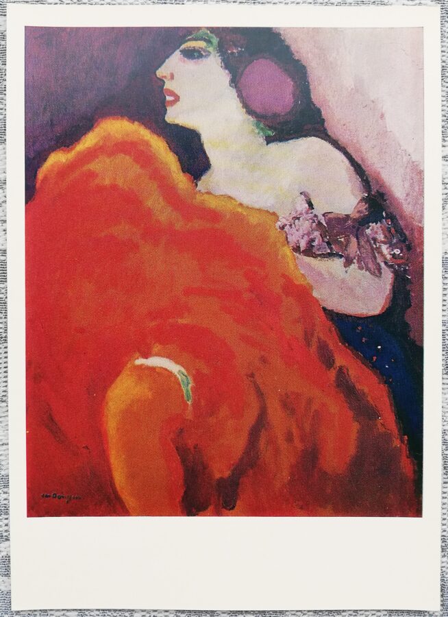 Kes van Dongens 1970 Sarkanā dejotāja 10,5x15 cm PSRS mākslas pastkarte  