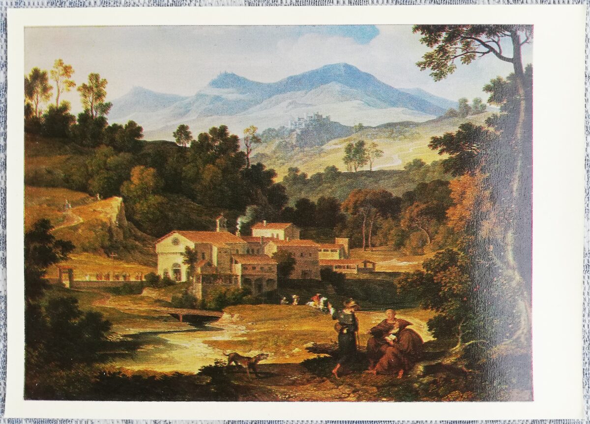 Jozefs Antons Kohs 1973 Sv. Francisks Sabīnes kalnos pie Romas 15x10,5 cm PSRS mākslas pastkarte    