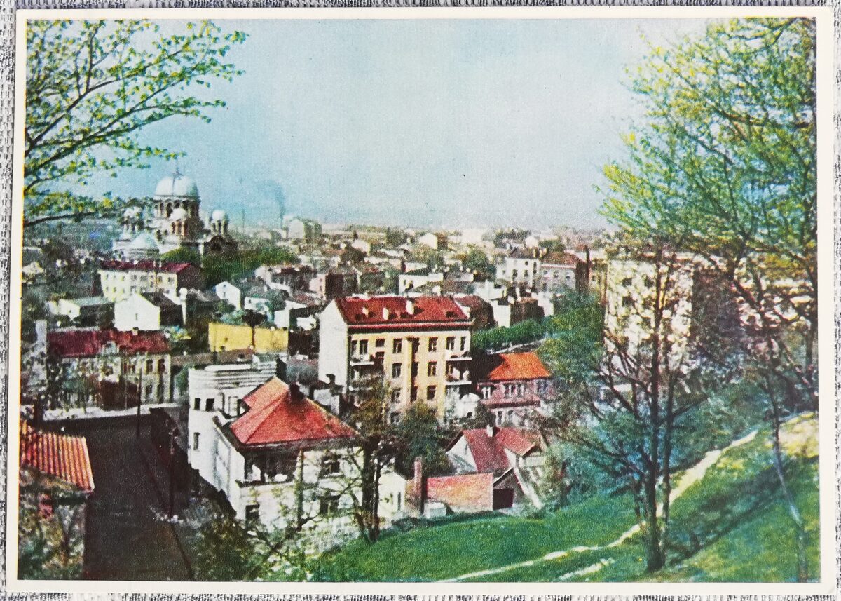 Вид весной 1956 Каунас 15x10,5 см литовская открытка  
