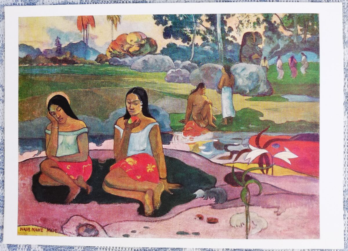 Pols Gogēns 1969 Saldie sapņi 15x10,5 cm PSRS mākslas pastkarte  