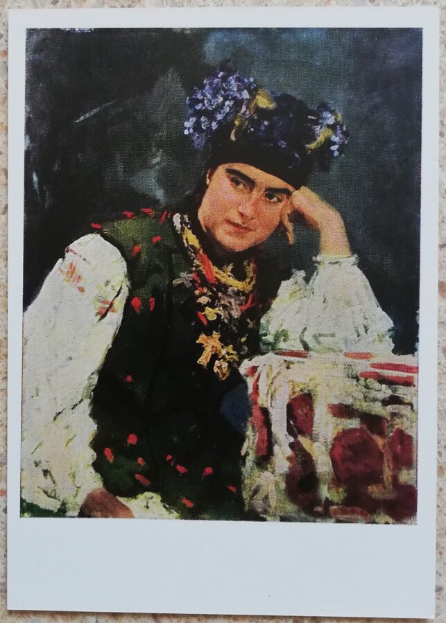 Valentīns Serovs 1963 S. M. Dragomirovas portrets 10,5x15 cm PSRS pastkarte   