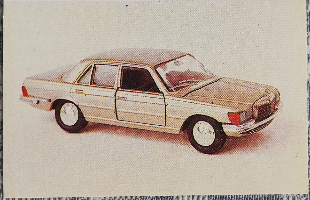 "Mercedes 350 SE 1971" 1987 vizītkarte 7x4,5 cm   