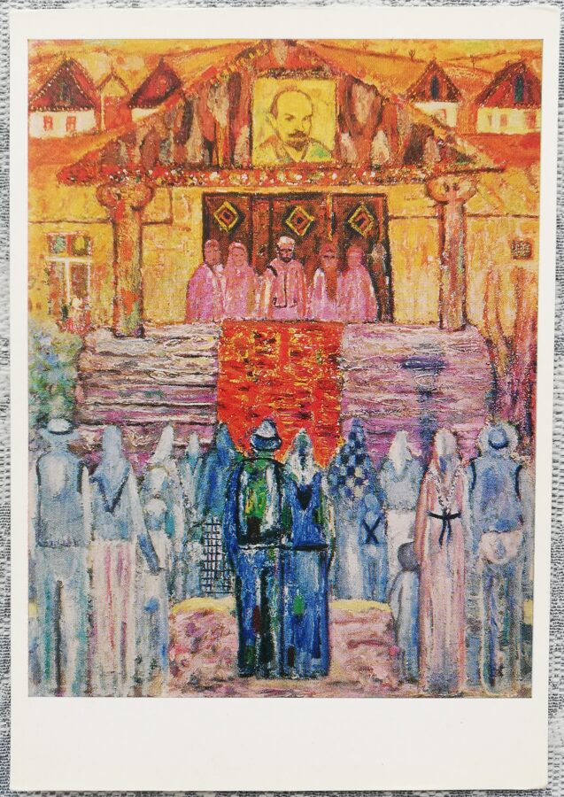 Mihails Greku 1972 Padomju varas pirmās dienas 10,5x15 cm PSRS mākslas pastkarte  