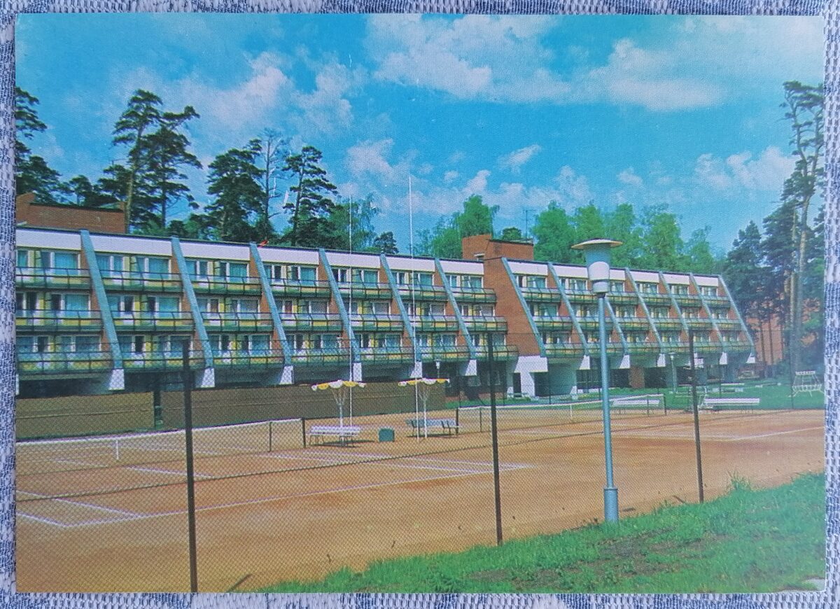 Jūrmala. Tenisa korti Lielupē 1986 Latvija 15x10,5 cm skata pastkarte  