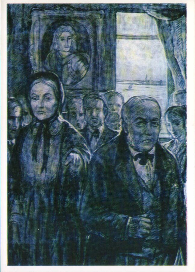 Iļja Glazunovs 1976. gads "Tatjana Markovna un Nils Andreevičs." mākslas pastkarte 10,5x15 cm 