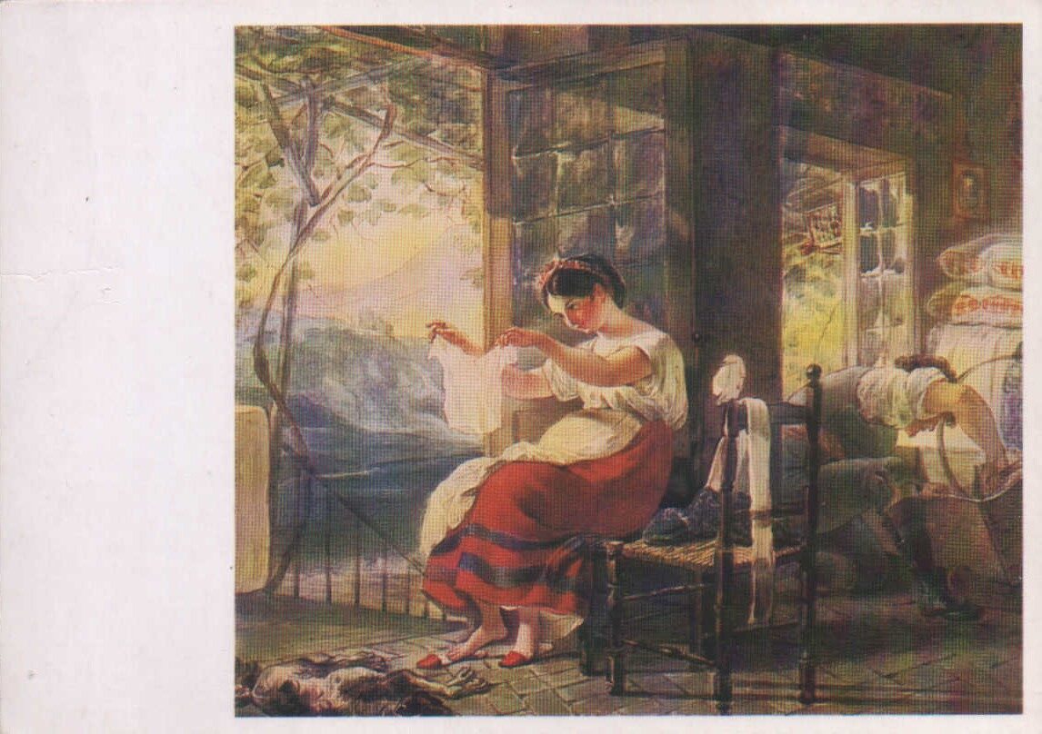 Kārlis Brilovs 1985. gads "Itāļu ģimene." mākslas pastkarte 15x10,5 cm 