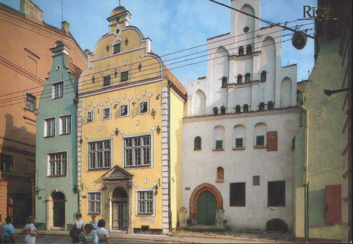 Latvijas PSR, Rīga. 1989. gads ""Trīs brāļi" Mazā Pils ielā". 14,5x10,5 cm.