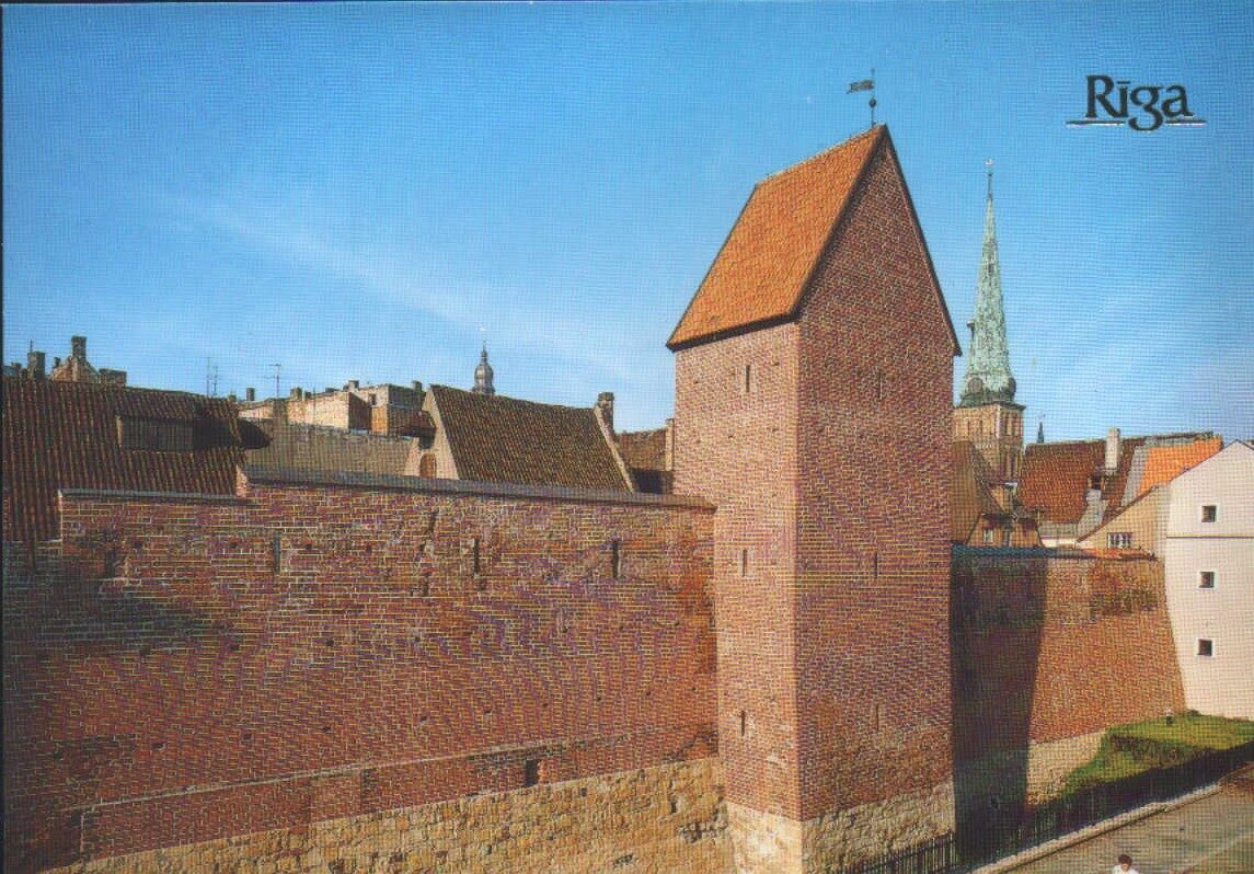 Latvijas PSR, Rīga. 1989. gads "Rekonstruēts Rāmera tornis un cietokšņa sienas fragments". 14,5x10,5 cm.
