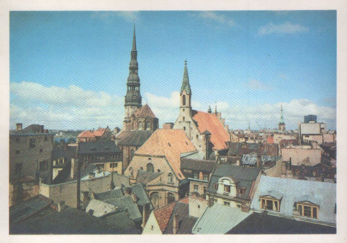 Latvijas PSR foto. Rīga. 1986. gads. "Vecrīgas panorāma". 15x10,5 cm.