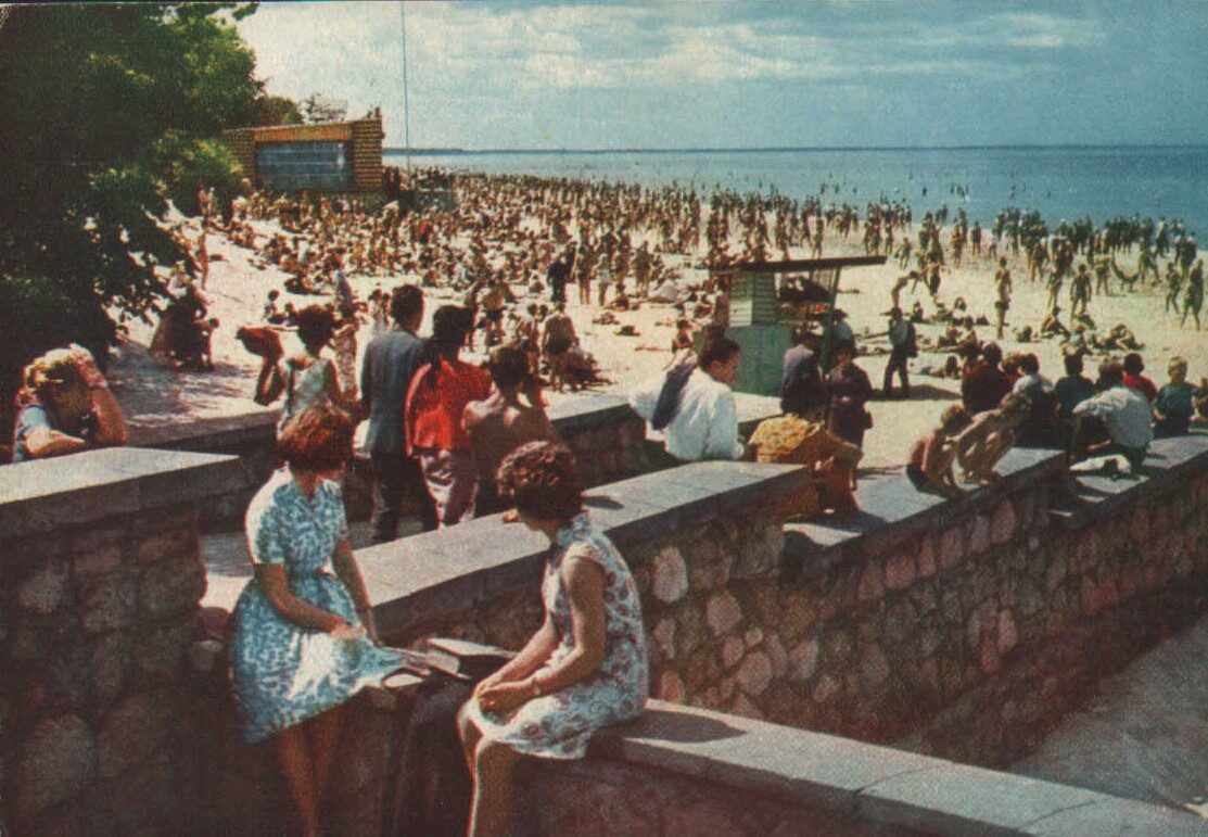 Юрмала 1965 Пляж в Дзинтари. 14x10 см.